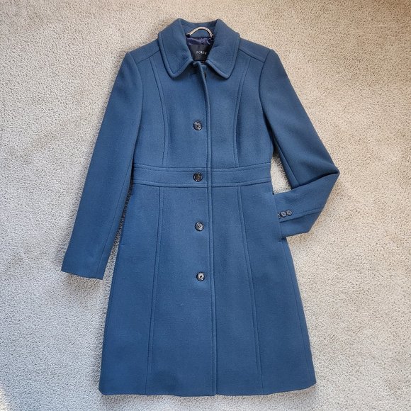 J. Crew Lady Day Coat in Vintage Blue - Picture 1 of 14